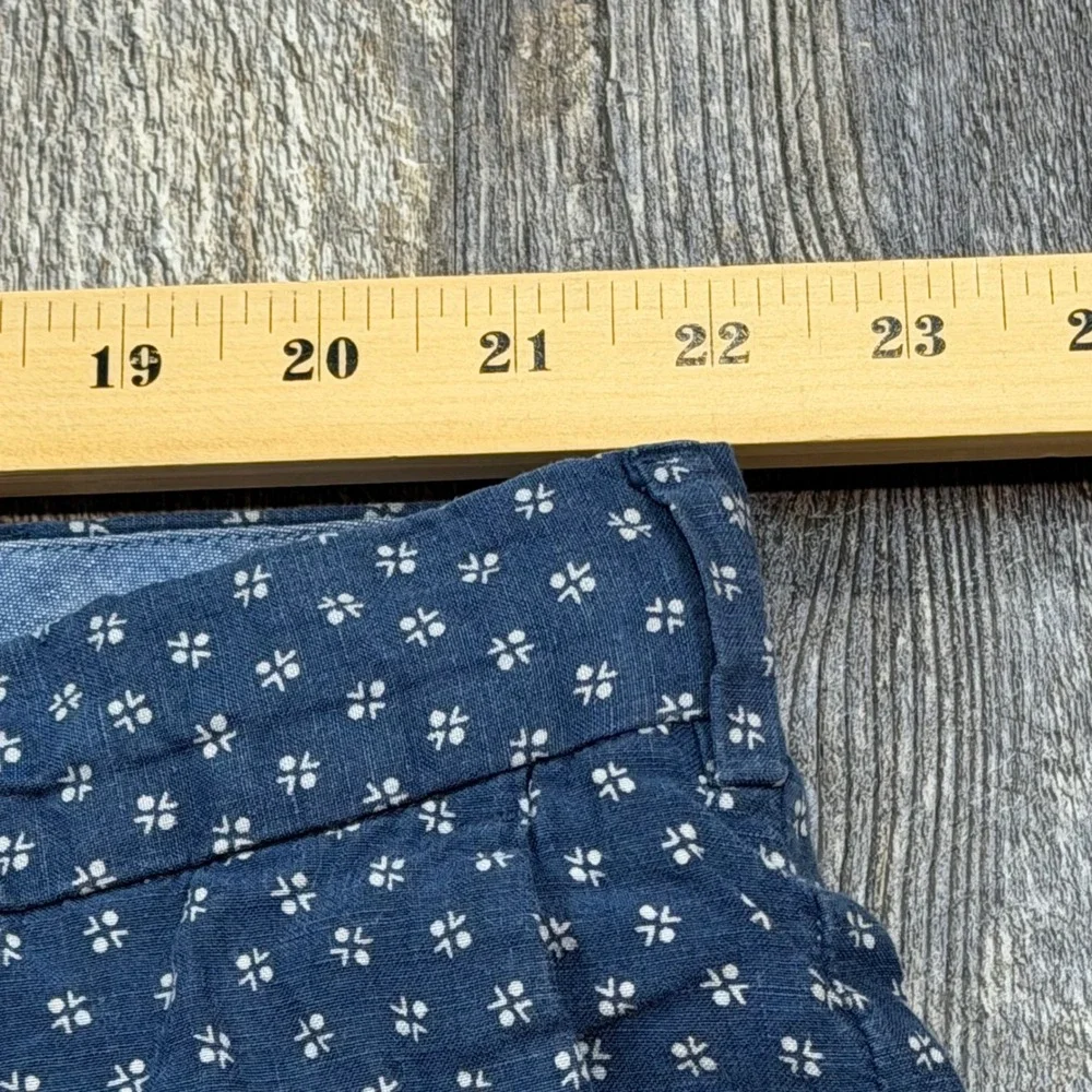 Polo Ralph Lauren Mens 44 Blue Linen Silk Geometric Print Classic Fit Shorts